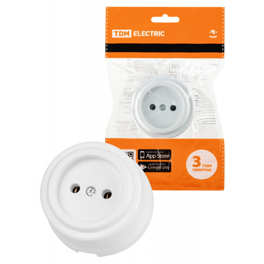 Изображение товара Розетка 2П 10А 250В белая «Виви» SQ1820-1011