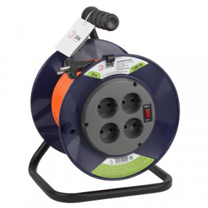 Удлинитель на пластик. катушке 4х20м без заземл. 6А IP20 RPx-4s-2х0.75-20m ПВС 2х0.75 Б0046841