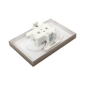 Механизм розетки двойной, 16А, без заземления, со шторками, с рамкой, шампань Эпика EKF UP1-SOC-201