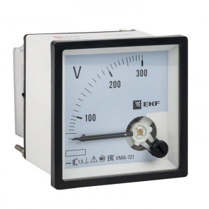 Вольтметр VMA-721 аналоговый на панель (72х72) квадратный вырез 300В прямое подкл. PROxima vma-721-300
