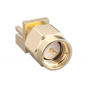 CONSMA013.031-G, РЧ соединители / Коаксиальные соединители SMA, Edge Mount, Male Pin, 0.031" PCB Mount, Gold