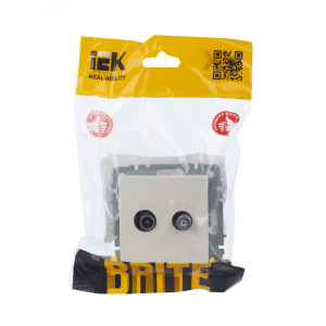 BRITE Розетка двойная TV+SAT РТВ/РСп12-БрЖ жемчуг BR-AF20-O-K36