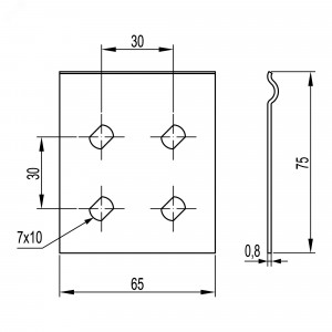 Пластина для лотка соединительная H=80мм GTO 37303R