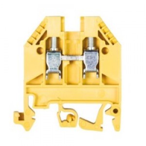 Проходная клемма WK 4/U YE, Проходная клемма, тип фиксации провода: винтовой, номинальное сечение: 4 мм кв., 32A, 800V, ширина: 6 мм, цвет: желтый, тип монтажа: DIN35
