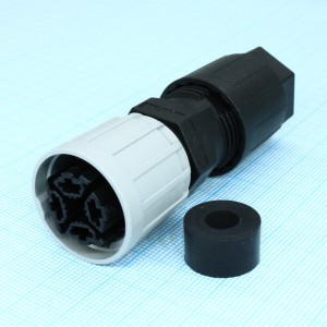 QPD P 2PE1,5 4-9 BK, Разъем, Тип подключения QUICKON, полюсов: 2+PE, 0,5 мм? ... 1,5 мм?, 690 В, 17,5 A, черный, с гайкой QUICKON, диапазон диаметра кабеля: 5 мм ... 9,5 мм