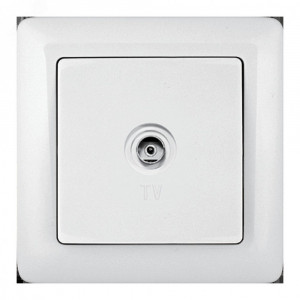 ХИТ Розетка телевизионная TV наружная оконечная белая RAT-1A3-B
