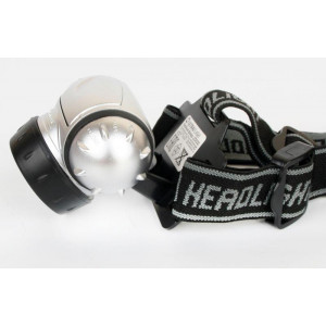 Фонарь налобный LED 5353 19LED 4 режима 3хR03 металлик 10262