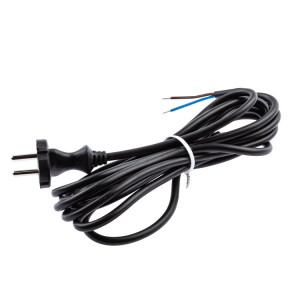 Шнур сетевой с вилкой UX-2x0,75-1,5m-B 1,5м ПВС 2x0,75мм2 черный Б0048681