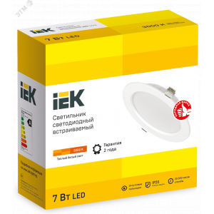 Светильник LED ДВО 1611 белый круг 7Вт 3000К IP20 LDVO0-1611-07-3000-K01