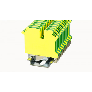PC4-TW-PE-01P-1Y-00Z(H), Заземляющая клемма, 3 точки подключения, тип фиксации провода: винтовой, номинальное сечение: 4 мм кв., ширина: 6,2 мм, цвет: желто-зеленый, зажимная клетка - латунь, тип монтажа: DIN35