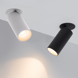 Светильник SP-POLO-BUILT-R95-25W Day4000 (WH-WH, 40 deg) 027340, Встраиваемый откидной светильник 25Вт, белый круглый корпус, белая вставка, металл.  Цвет свечения ДНЕВНОЙ 4000K, св.поток 2530лм, CRI(Ra)>80, угол 40°. Размер DxH O95x220мм, отверстие для установки O90мм. Встроенный драйвер PRI:220-240VAC, SEC:DC 600mA 3