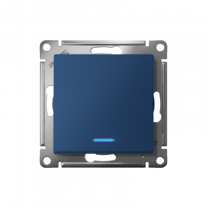 Выключатель 1-кл. AtlasDesign (сх. 1а) 10AX с подсветкой механизм аквамарин SE ATN001113