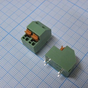 DG237-5.08-02P-14-00A(H), Нажимной безвинтовой клеммный блок 2 контакта. Зажим типа торцевой контакт. Серия DG237-5.08