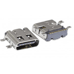 USB3.1 TYPE-C 16PF-026, Разъём USB TYPE-C - розетка в плату (в разрез)