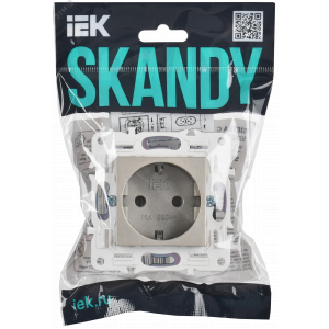 SKANDY Розетка с заземлением без защитных шторок 16А SK-R05Sh шампань IEK SK-R11-16-K37