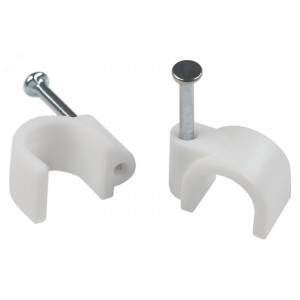 Скоба пластиковая крепежная круглая 10 мм белая NO-225-280 (10 шт/уп) Б0066673