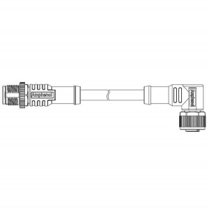 M12A05ML-12AFR-SDA05, Кабели для датчиков / Кабели для приводов M12 A CODE DOUBLE ENDED CABLE 5P M CONN TO F CONN L-0.5M PVC