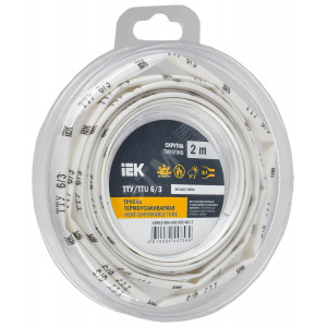 Трубка термоусадочная ТТУ нг-LS 6/3 бел. (уп.2м) UDR12-006-003-002-K01-T