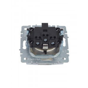 Розетка BRITE РСбш10-3-БрА 16А IP20 с заземл. защ. шторки с крышкой алюм. BR-R16-16-K47