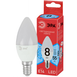 Лампочка светодиодная ЭРА RED LINE ECO LED B35-8W-840-E14 Е14 / E14 8Вт свеча нейтральный белый свет(кр.1шт) [Б0030019]