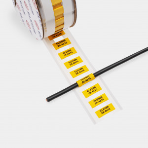 Маркер плоский MFSS-2X-4-15/1-Y желтый (уп. 900 шт.), 21504611, Маркер термоусадочный, для маркировки и изоляции проводов и кабелей, длина 15 мм, диаметр провода: 4 - 2 мм, цвет желтый, для принтера: RT200, RT230, в упаковке 900 маркеров