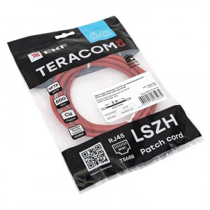 Патч-корд TERACOM CS Cat.6A экранированный S/FTP оболочка LSZH красный (2,0м) TRCS-6ASF-LSH-2M-RD