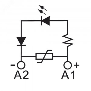 Модуль индикации и защиты, LED зел-ный+Варистор (A1+), 240V AC/DC IMD-LV4G