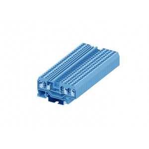Проходная клемма 225954, Проходная клемма, 3 точки подключения, тип фиксации провода: пружинный, номинальное сечение: 2,5 мм кв., 24A, 800V, ширина: 5 мм, цвет: синий, тип монтажа: DIN35