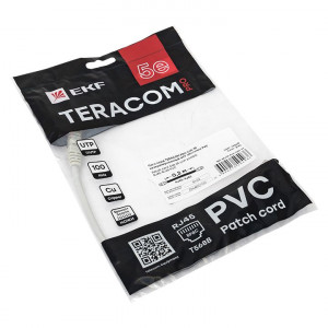 Патч-корд кат.5E UTP неэкранир. PVC сер. 0.2м TERACOM PRO TRP-5EUTP-PVC-02M-GY