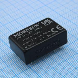 URA2412ZP-6WR3, Преобразователь DC/DC на печатную плату 6 Вт вод 9...36 В, выход ±12 В/±0.25 А (THТ)