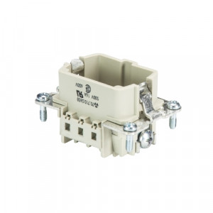 Вилочная контактная вставка BAS STC 6 50, Вилочная контактная вставка, обжимная фиксация, 6 полюсов + PE, типоразмер 6B, 500V, 16A, (обжимные контакты поставляются отдельно)