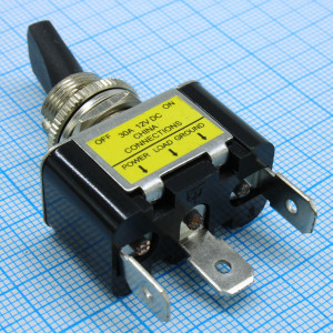 ASW-07D-2-B, Тумблер с синей LED подсветкой ON-OFF 30A 12В