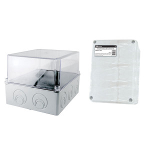 Распаячная коробка ОП 240х195х165мм, проз. кр, IP55, мон. плата, каб. ввод d28-3 шт., d37-2 шт., SQ1401-1348