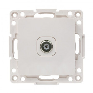 Стокгольм Механизм Розетки TV 1-местной проходной 75Ом 5-862МГц винтовые клеммы белый EKF PROxima