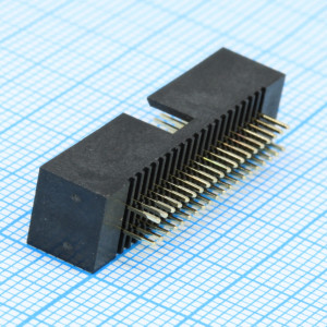 DS1064-16-40V8BB-3A, Разъем 2х20 вилка на плату, шаг 1,27мм, контакты в плату четырехрядные