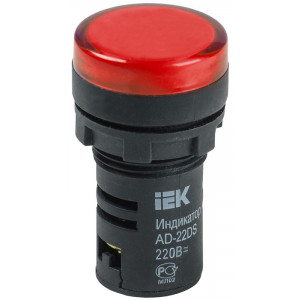 Лампа светосигнальная AD22DS d22мм 230В красн. IEK BLS10-ADDS-230-K04, Лампа сигнальная d22-230V красн