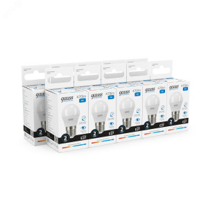 Лампа светодиодная Elementary 6Вт P45 шар 6500К холод. бел. E27 470лм 53236