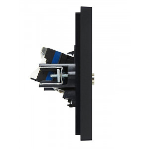 FORTE&PIANO Розетка двойная TV+RJ45 кат.6 FP137 черный IEK FP-AK20-2-K02