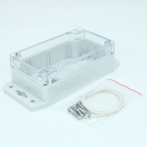 G203CMF, Герметичный корпус из поликарбоната с прозрачной крышкой и фланцем, IP65, светло-серый