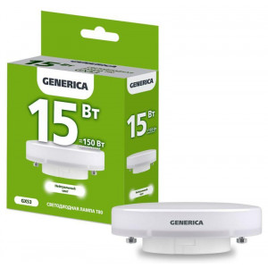 Лампа светодиодная T80 15Вт таблетка 4000К GX53 230В LL-T80-15-230-40-GX53-G