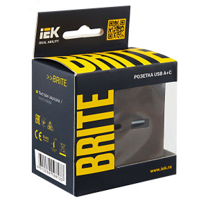 BRITE Розетка USB A+C 18Вт РЮ11-1-БрТБ темная бронза BR-U22-018-K45
