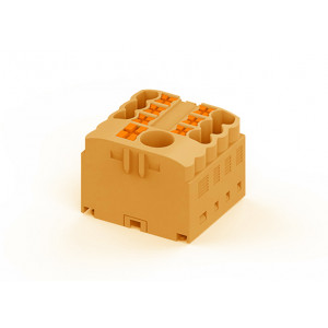 Распределительный блок TPA6/2.5-7-OG, Блок распределения потенциала, 7 точек подключения, тип фиксации провода: Push-in, номинальное сечение: 2,5/6 мм кв., 41A, 450V, цвет: оранжевый