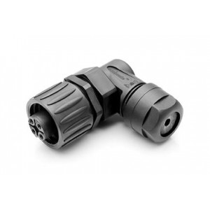 C016 20F003 100 12, Стандартный цилиндрический соединитель 3+PE FEM R/A BLK SCREW SILVER CONTACT