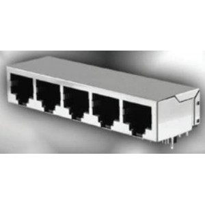 GSGX-NS-2-88, Модульные соединители / соединители Ethernet 2 PORT R/A 8P8C SHLD PCB MOUNT BLACK