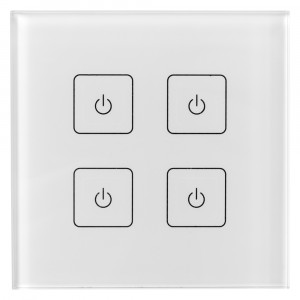 INTELLIGENT ARLIGHT Сенсорная панель DALI-901-11-ADDR-DIM-DT6-IN White (BUS) 037192, Встраиваемая сенсорная панель с выходом DALI. 4 кнопки, 4 адреса. Каждой кнопкой выполняется включение, выключение и диммирование по соответствующему ей адресу. Установка стартового адреса управления выполняется переключателями на корпусе.