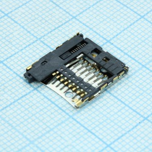2201778-1, Сокета Memory Card RCP 8 контактов 1.1мм угловая для поверхностного монтажа ток контакта 0.5A лента на катушке