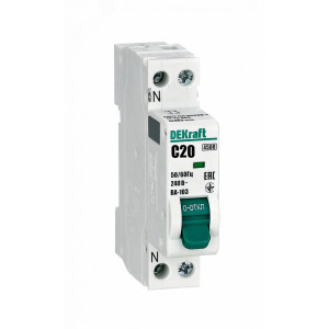 Выключатель автоматический 1+N 20А х-ка C ВА-103 4,5кА 12403DEK