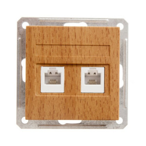W59 РОЗЕТКА двойная телефонная RJ11, 160В, 1А, механизм, БУК C3(2) RSI-251TT-8-86