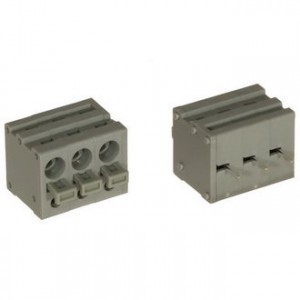 DG211V-5.0-03P-11-00A(H), Нажимной безвинтовой клеммный блок 3 контакта. Зажим типа торцевой контакт. Серия DG211V-5.0