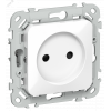 Изображение товара FLITE Розетка без заземления с защитными шторками безвинтовое крепление 10А РСш01-1-ФлБ белый IEK FI-R13-10-1-K01
